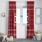 Personalized Dolphins Christmas Window Curtain Australian Rugby Fans - Pixelated Ugly Xmas Pattern Mascot Santa