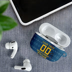 Personalized Gold Coast Titans Christmas AirPods Case Australian Rugby Fans - Pixelated Ugly Xmas Pattern Mascot Santa