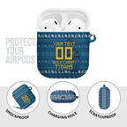Personalized Gold Coast Titans Christmas AirPods Case Australian Rugby Fans - Pixelated Ugly Xmas Pattern Mascot Santa