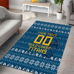 Personalized Gold Coast Titans Christmas Area Rug Australian Rugby Fans - Pixelated Ugly Xmas Pattern Mascot Santa