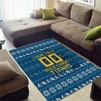 Personalized Gold Coast Titans Christmas Area Rug Australian Rugby Fans - Pixelated Ugly Xmas Pattern Mascot Santa