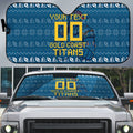 Personalized Gold Coast Titans Christmas Auto Sun Shade Australian Rugby Fans - Pixelated Ugly Xmas Pattern Mascot Santa