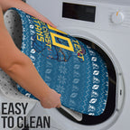 Personalized Gold Coast Titans Christmas Bathroom Set Australian Rugby Fans - Pixelated Ugly Xmas Pattern Mascot Santa