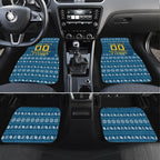 Personalized Gold Coast Titans Christmas Car Mats Australian Rugby Fans - Pixelated Ugly Xmas Pattern Mascot Santa