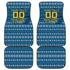 Personalized Gold Coast Titans Christmas Car Mats Australian Rugby Fans - Pixelated Ugly Xmas Pattern Mascot Santa
