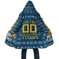 Personalized Gold Coast Titans Christmas Cloak Australian Rugby Fans - Pixelated Ugly Xmas Pattern Mascot Santa