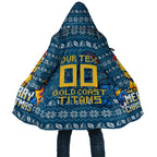 Personalized Gold Coast Titans Christmas Cloak Australian Rugby Fans - Pixelated Ugly Xmas Pattern Mascot Santa