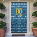 Personalized Gold Coast Titans Christmas Door Cover Australian Rugby Fans - Pixelated Ugly Xmas Pattern Mascot Santa
