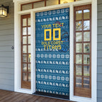 Personalized Gold Coast Titans Christmas Door Cover Australian Rugby Fans - Pixelated Ugly Xmas Pattern Mascot Santa