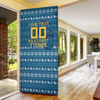 Personalized Gold Coast Titans Christmas Door Cover Australian Rugby Fans - Pixelated Ugly Xmas Pattern Mascot Santa