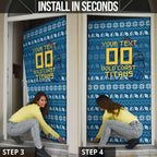 Personalized Gold Coast Titans Christmas Door Cover Australian Rugby Fans - Pixelated Ugly Xmas Pattern Mascot Santa