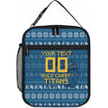 Personalized Gold Coast Titans Christmas Lunch Bag Australian Rugby Fans - Pixelated Ugly Xmas Pattern Mascot Santa