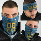 Personalized Gold Coast Titans Christmas Neck Gaiter Australian Rugby Fans - Pixelated Ugly Xmas Pattern Mascot Santa