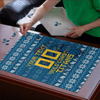 Personalized Gold Coast Titans Christmas Puzzle Australian Rugby Fans - Pixelated Ugly Xmas Pattern Mascot Santa