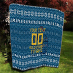 Personalized Gold Coast Titans Christmas Quilt Australian Rugby Fans - Pixelated Ugly Xmas Pattern Mascot Santa