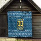Personalized Gold Coast Titans Christmas Quilt Australian Rugby Fans - Pixelated Ugly Xmas Pattern Mascot Santa