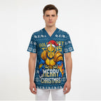 Personalized Gold Coast Titans Christmas Scrub Top Australian Rugby Fans - Pixelated Ugly Xmas Pattern Mascot Santa