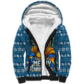 Personalized Gold Coast Titans Christmas Sherpa Hoodie Australian Rugby Fans - Pixelated Ugly Xmas Pattern Mascot Santa