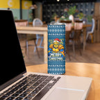 Personalized Gold Coast Titans Christmas Skinny Tumbler Australian Rugby Fans - Pixelated Ugly Xmas Pattern Mascot Santa