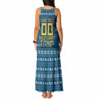 Personalized Gold Coast Titans Christmas Tank Maxi Dress Australian Rugby Fans - Pixelated Ugly Xmas Pattern Mascot Santa