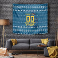 Personalized Gold Coast Titans Christmas Tapestry Australian Rugby Fans - Pixelated Ugly Xmas Pattern Mascot Santa