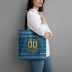 Personalized Gold Coast Titans Christmas Tote Bag Australian Rugby Fans - Pixelated Ugly Xmas Pattern Mascot Santa