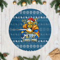 Gold Coast Titans Christmas Tree Skirt Australian Rugby Fans - Pixelated Ugly Xmas Pattern Mascot Santa