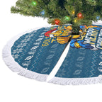 Gold Coast Titans Christmas Tree Skirt Australian Rugby Fans - Pixelated Ugly Xmas Pattern Mascot Santa