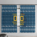 Personalized Gold Coast Titans Christmas Window Curtain Australian Rugby Fans - Pixelated Ugly Xmas Pattern Mascot Santa