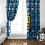 Personalized Gold Coast Titans Christmas Window Curtain Australian Rugby Fans - Pixelated Ugly Xmas Pattern Mascot Santa