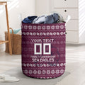 Personalized Sea Eagles Christmas Laundry Basket Australian Rugby Fans - Pixelated Ugly Xmas Pattern Mascot Santa