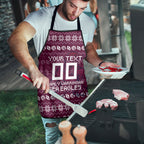 Personalized Sea Eagles Christmas Apron Australian Rugby Fans - Pixelated Ugly Xmas Pattern Mascot Santa