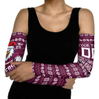 Personalized Sea Eagles Christmas Arm Sleeves Australian Rugby Fans - Pixelated Ugly Xmas Pattern Mascot Santa