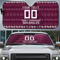 Personalized Sea Eagles Christmas Auto Sun Shade Australian Rugby Fans - Pixelated Ugly Xmas Pattern Mascot Santa