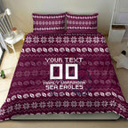 Personalized Sea Eagles Christmas Bedding Set Australian Rugby Fans - Pixelated Ugly Xmas Pattern Mascot Santa