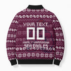 Personalized Sea Eagles Christmas Bomber Puffer Jacket Australian Rugby Fans - Pixelated Ugly Xmas Pattern Mascot Santa