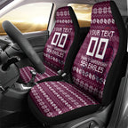 Personalized Sea Eagles Christmas Car Seat Cover Australian Rugby Fans - Pixelated Ugly Xmas Pattern Mascot Santa