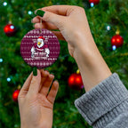 Sea Eagles Christmas Ceramic Ornament Australian Rugby Fans - Pixelated Ugly Xmas Pattern Mascot Santa