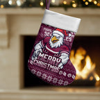 Sea Eagles Christmas Stocking Australian Rugby Fans - Pixelated Ugly Xmas Pattern Mascot Santa