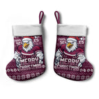 Sea Eagles Christmas Stocking Australian Rugby Fans - Pixelated Ugly Xmas Pattern Mascot Santa