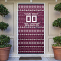 Personalized Sea Eagles Christmas Door Cover Australian Rugby Fans - Pixelated Ugly Xmas Pattern Mascot Santa