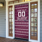 Personalized Sea Eagles Christmas Door Cover Australian Rugby Fans - Pixelated Ugly Xmas Pattern Mascot Santa