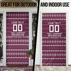 Personalized Sea Eagles Christmas Door Cover Australian Rugby Fans - Pixelated Ugly Xmas Pattern Mascot Santa