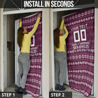 Personalized Sea Eagles Christmas Door Cover Australian Rugby Fans - Pixelated Ugly Xmas Pattern Mascot Santa