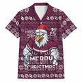 Personalized Sea Eagles Christmas Hawaiian Shirt Australian Rugby Fans - Pixelated Ugly Xmas Pattern Mascot Santa