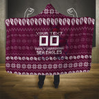 Personalized Sea Eagles Christmas Hooded Blanket Australian Rugby Fans - Pixelated Ugly Xmas Pattern Mascot Santa
