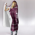 Personalized Sea Eagles Christmas Hooded Blanket Australian Rugby Fans - Pixelated Ugly Xmas Pattern Mascot Santa
