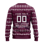 Personalized Sea Eagles Christmas Ugly Christmas Sweater Australian Rugby Fans - Pixelated Ugly Xmas Pattern Mascot Santa