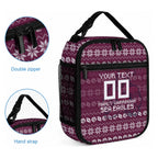 Personalized Sea Eagles Christmas Lunch Bag Australian Rugby Fans - Pixelated Ugly Xmas Pattern Mascot Santa