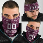 Personalized Sea Eagles Christmas Neck Gaiter Australian Rugby Fans - Pixelated Ugly Xmas Pattern Mascot Santa